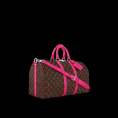 LOUIS VUITTON® - Keepall Bandoulière 45 - Pondichery Pink Designer Duffle Bag, Baddie Bags, I'm A Millionaire, Louis Vuitton Suitcase, Louis Vuitton Duffle Bag, Random Things To Buy, Louis Vuitton Keepall 45, Keepall 45, Bday Wishlist