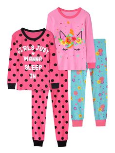 PRICES MAY VARY. Includes 4-piece girls Christmas pajama set 100% Cotton. Super soft and breathable Tagless label. Machine wash For safety, cotton pajamas should always fit snugly Long-sleeve tops and pants pjs set for girls Includes 4-piece girls Christmas pajama set Bedroom Colors Pink, Pants Pjs, Pajamas For Boys, Girls Christmas Pajamas, Pajamas For Girls, Satin Pjs, Pjs Set, Kids Pjs, Christmas Pajama Set