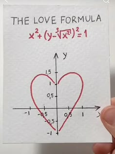 someone is holding up a piece of paper with the word love formula written on it