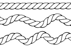 three different types of rope, one is white and the other has black lines on it