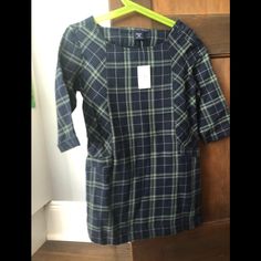 Nwt Gap Kids Plaid Dress Casual Mini Dress For School In Spring, Fitted Blue Plaid Casual Dress, Preppy Fitted Dresses For School, Casual Blue Plaid Mini Dress, Casual Mini Dress For School, Fitted Plaid School Dress, Casual Short Sleeve Mini Dress By Gap, Fitted Plaid Dress For School, Casual Fall School Dresses