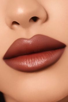 This luxurious lipstick features soft-focus pigments and a 3D polymer that locks in color. | Maven Lipstick in Flex by Fashion Nova Nail New Design, Gothic Eyebrows, Goth Eyebrows, Lips Ideas, Bold Lipstick Makeup, Female Lips, Luxury Lipstick, Makeup Wallpapers, Metallic Lipstick