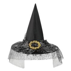 Halloween Black Witch Lace Hat Festival Party Sharp Cornered Wide Hat Features: Classic Witch Hat Paired with lace mesh, satin ribbon is even more eye-catching Unique design makes you more attractive Make your style more outstanding Scope of application: Halloween, costume parties, various entertainment activities Product Description: Item type: Hat Style: Fashionable Material: Polyester Package includes: 1 hat Size:Free Size Size.:Free Size Length:38cmHeight:35cm Color: Silver. Halloween Costumes Witch, Magician Hat, Wide Hat, Witch Accessories, Wizard Costume, Lace Hat, Black Witch Hat, Lace Fancy, Halloween Witch Decorations