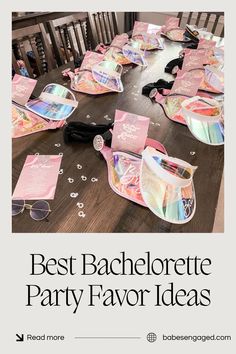 Leave a lasting impression on your bride tribe with our guide to Bachelorette Party Favor Ideas! 🎁✨ From personalized keepsakes to fun and functional gifts, our blog is packed with creative ideas to thank your guests in style. Explore a variety of favor options, from chic beauty products and custom accessories to themed treats and DIY crafts that perfectly match your party's vibe. Whether you're planning a beach bash, a glamorous night out, or a cozy weekend getaway, our guide ensures your part Key West Bachelorette Party Ideas, Trashy Bachelorette Party Ideas, Boho Bachelorette Party Theme, Drunk In Love Bachelorette Party Theme, Bachelorette Party Favors Ideas, Couples Bachelor Bachelorette Party, Bachelorette Trip Ideas, Bach Party Ideas, Classy Bachelorette Party Ideas