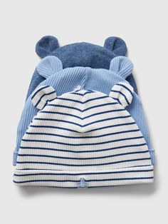 Soft cotton knit beanie.  Bear ear appliques at top.  Assorted prints and colors.  For more fit and sizing info, check out our Size Guide. Beanie Bears, Welcome Home Baby, Newborn Baby Clothes, Adorable Newborn, Support People, Bear Ears, Gender Equality, Baby Outfits Newborn, Baby Gap