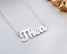 Name Necklace Gold Custom Name Necklace 14K Solid Gold Name - Etsy Different Font Styles, Name Necklace Gold, Gold Name Necklace, Romantic Gestures, Custom Name Necklace, Christmas Gift For Her, Gold Branding, Name Jewelry, Name Necklaces