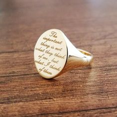 Silver Signet Ring Killing Eve Ring Quote Ring Custom | Etsy Signet Rings Women Vintage, Signet Rings Women, Engraved Handwriting, Buy Jewellery Online, Personalized Quotes, Engraved Ring, Silver Signet Ring, Killing Eve, Stylish Rings