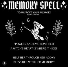 Memory Spell, Black Candle Spells, Witch Tips, Improve Your Memory