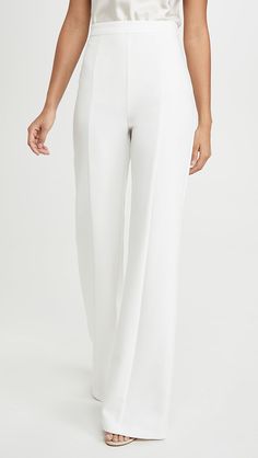 Jeans Pants Design, White Wide Leg Pants, Suit White, Formal Pants, Black Halo, Silk Camisole, Tailored Design, Stretch Crepe, Pants Design