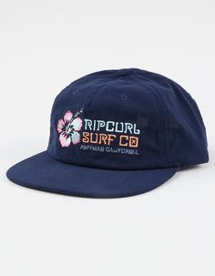 Rip Curl Hoffmann Strapback Hat. Embroidery On Front. Flat Bill. Adjustable Strapback Closure. Woven Label At Closure. 100% Polyester. Do Not Wash. Imported.