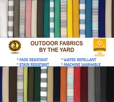 an assortment of outdoor fabrics by the yard