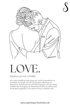 a black and white drawing of a man kissing a woman's face with the word love above it