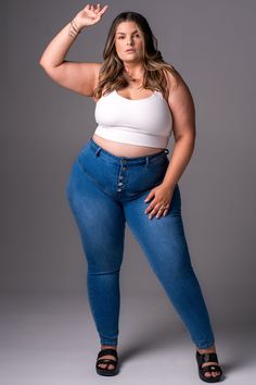 Signature Classic Denim Jeans - Slim Fit JEANS Plus Size Posing, Beauty Confidence, Ladies Jeans, Plus Size Denim, Indigo Denim, Some Friends, All The Right Places, Womens Designer Fashion, Overall Dress