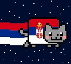 the flag of croatia is depicted in pixel art