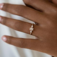 |14k Rose Gold|.3ct. Melanie Casey, Ring Baguette, Ring Emerald Cut, Diamond Drawing, Ring Rosegold, Future Engagement Rings, Baguette Ring, Emerald Cut Diamond, Ring Emerald