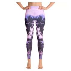 Tropical yoga tights | yoga gift ideas | pink yoga pants | pink yoga leggings | yoga clothing| ladie Summer Gym Pants Full Length, Full Length Gym Bottoms For Summer, Summer Gym Leggings, Summer Workout Bottoms, Summer Workout Bottoms Full Length, Summer Workout Full-length Bottoms, Purple Casual Bottoms For Pilates, Purple Full-length Yoga Pants, Full Length Purple Yoga Pants