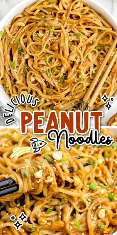 Peanut Noodles Almond Butter Noodle Sauce, Peanut Butter Asian Noodles, Peanut Butter Glass Noodles, Pork Peanut Noodles, Peanut Butter Spaghetti, Asian Style Spaghetti, Asian Spaghetti Noodles, Spaghetti Noodles Recipes, Peanut Butter Dinner