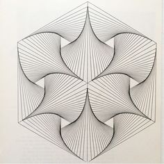 an abstract drawing on paper with lines in the shape of four intersecting shapes, all connected to one another