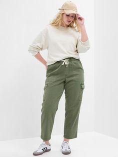 Mid Rise Easy Cargo Pants with Washwell | Gap Factory Curves And Confidence, Trousers Jeans, Utility Pockets, Water Saving, Fall Essentials, Mid Size, Holiday Looks, Cargo Jeans, Fall Shopping