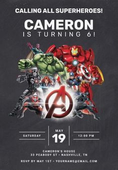 the avengers birthday party is going on