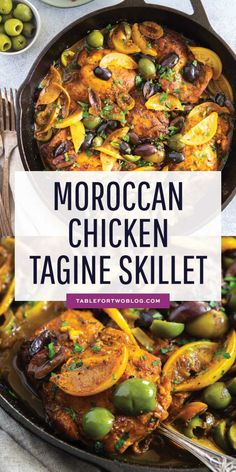 moroccan chicken tagine skillet with olives