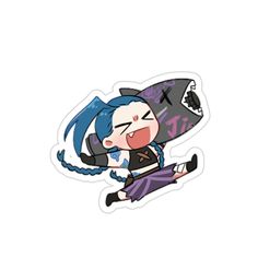 Chibi Arcane Jinx Waterproof Sticker Chibi Jinx Arcane, Jinx Crafts, Arcane Stickers Printable, Arcane Stickers, Jinx Arcane Icons, Avatar Stickers, Drawing Stickers, Chibi Stickers, Arcane Jinx