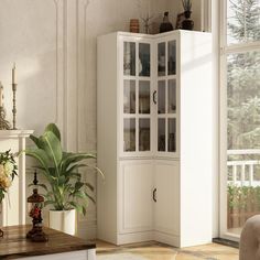 a living room filled with furniture and a potted plant