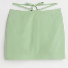 Tie Light Green. Lined Bew W/ Tags Green Pencil Mini Skirt For Summer, Elegant Green Skort For Summer, Elegant Green Summer Skort, H&m Mini Skort For Spring, H&m Mini Length Bottoms For Summer, H&m Summer Mini Length Bottoms, H&m Summer Mini Bottoms, H&m Skort For Summer, Chic H&m Pencil Skirt