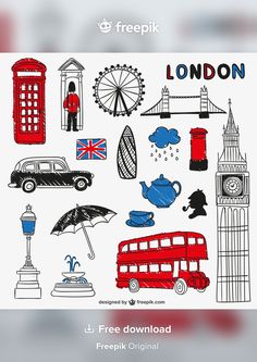 the london symbols are drawn in red, white and blue