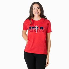 Our USA Runner tee is a celebration of patriotism and perseverance fused into one dynamic design. Made from a blend of lightweight and soft material, with a subtly heathered texture, the USA Runner tee ensures unparalleled comfort throughout the day. Its unisex, relaxed fit is tailored for all body types, guaranteeing supreme comfort during runs, workouts, or everyday adventures. Embrace the feeling of triumph and dedication with the USA Runner tee, where style meets endurance in a celebration o Patriotic Red Cotton T-shirt, Cotton Sports T-shirt With Flag Print, Sports T-shirt With Flag Print In Cotton, Sports T-shirt With Flag Print, Red Graphic Tee With American Flag Print, Red American Flag Graphic Tee, Red American Flag Print Graphic Tee, Red Cotton T-shirt With Flag Print, Red Patriotic Cotton T-shirt