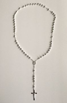 "925 sterling silver italian rosary 24\" long . for protection and good luck made in italy 6 mm beads gr:34. rosario de 925 plata esterlina 24\" largo .para proteccion y buena suerte . hecho en italia 6 mm beads gr: 34." Silver Necklaces With 8mm Sterling Silver Beads, Silver Necklace With 8mm Beads And Adjustable Fit, Sterling Silver Jewelry With 8mm Silver Beads, Spiritual Silver Jewelry With 8mm Beads, Sterling Silver Rosary With Silver Beads As Gift, Silver Necklace With 8mm Beads For Gifts, Silver Spiritual Jewelry With 8mm Beads, White Gold Sterling Silver Rosary As Gift, Spiritual Silver Rosary As Gift