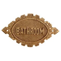 BRASS OVAL BATHROOM SIGN (INDOOR) Bathroom Sign, Brass Bathroom, Downstairs Bathroom, Vintage Bathroom, Bathroom Inspo, Bathroom Signs, Vintage Market, Bath Room, Bathroom Reno