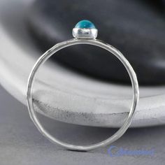 Dainty Silver Blue Topaz Pinky Ring | Moonkist Designs Unique Promise Rings, December Birthstone Ring, Birthstone Rings, Ring Blue, December Birthstone, Pinky Ring, Blue Topaz Ring, Topaz Ring, Blue Rings