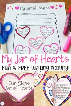 valentine's day crafts and activities for kids to do with paper hearts on the table