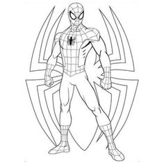 spiderman coloring pages to print and color for kids in the style of cartoon characters