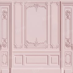 an image of a pink room with decorative paneling