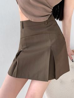 Material: Polyester Color: Grey, Black, White, Coffee Size: S, M, L, XL Unit: CM Waist Hip Length S 66 84 29 M 70 88 29 L 74 92 30 * 1cm ≈ 0.3937 inchNote: There may be 2-3cm error due to manual measurement. If you need size help, please drop us a message, we'd love to help. Fitted Solid Color Mini Pleated Skirt, Fitted Mini Pleated Skirt In Solid Color, Spring Mini Skirt For Office, Spring Office Mini Skirt, Summer Office Mini Skort, Office Lady Short Bottoms For Spring, Short Spring Bottoms For Office Lady, High Waist Solid Color Mini Skirt For Work, Office High Waist Solid Color Mini Skirt