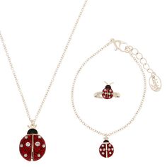 Claire's Club Ladybug Jewelry Set - 3 Pack Ladybug Jewelry, Piercing Kit, Magnetic Necklace, Jewelry Words, Jewelry Boutique, Jewelry Accessories Ideas, Baby Jewelry, Fashionable Jewelry, Jewellery Uk