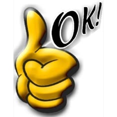 a thumbs up sign with the word ok on it