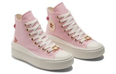 A05140C Cute Pink Converse, Cute High Top Converse, Pastel Converse, Pink Platform Converse, Converse All Star Pink, Cute Winter Boots, Whimsical Shoes, Cute Converse Shoes, Chuck Taylor All Star Move