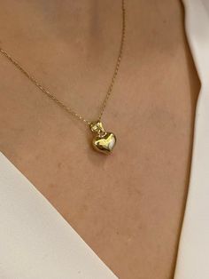 "ABOUT PRODUCT This 14K solid gold Heart necklace is beautifully designed and hand crafted with our associates to make this a special gift for your loved ones. Knowing the value of our customers, We prepare each piece with extra care and attention. ITEM DETAILS Material: 14K Gold Approx: 1.52 gram Only Pendant: 0.70 gram Available colors: Gold, Rose Gold, White Gold Available Sizes: 14\" to 20\" ✪ 14k Solid Gold ( Certification will be included with your order ) ✪Available 14K White, Yellow, Ros Fine Jewelry Heart Necklace With Polished Finish, Polished Yellow Gold Heart Necklace As Gift, Polished Yellow Gold Heart Necklace Gift, Yellow Gold Heart Necklace With Polished Finish, Gold Heart Necklace Perfect For Gifts, Gold Heart Detail Necklace For Gift, Yellow Gold Jewelry With Heart Detail For Gift, Valentine's Day Hallmarked Heart Necklace, Gold Heart Pendant Necklace With Polished Finish