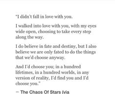 the chaos of stars via on instagram, i don't fall in love with you