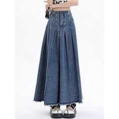 Discover Your New Summer Essential Step into the season with style and comfort in our Chic High Waist Vintage Blue Denim A-line Skirt. This timeless piece is a must-have for any fashion-forward wardrobe, blending classic design with contemporary streetwear vibes. Perfect for women aged 18-24, this skirt promises to be your go-to for every casual outing. Exceptional Design and Quality Our skirt boasts a flattering high-waist cut and a versatile mid-calf length, ideal for various body types. The n Contemporary Streetwear, Summer Essential, Clothing Pieces, Jeans Rock, Sunglasses & Glasses, Staple Pieces, Casual Elegance, Summer Essentials, A Line Skirt