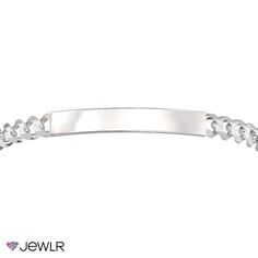 Identify yourself, remember a loved one, or display a special date with this classic engravable ID bracelet. Handcrafted in sterling silver, this 8" men's bracelet features a curb-link chain secured with a lobster clasp for just the right fit. Classic Adjustable Curb Chain Jewelry, Elegant Personalized Curb Chain Jewelry, Classic Silver Charm Bracelet, Elegant Curb Chain Jewelry For Personalized Gift, Classic Sterling Silver Curb Chain Bracelet For Everyday, Elegant Jewelry With Curb Chain For Personalized Gift, Classic Adjustable Charm Bracelet For Formal Occasions, Classic Name Bracelet With Curb Chain As A Gift, Classic Engraved Sterling Silver Charm Bracelet