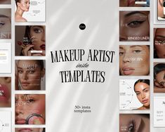 makeup artist with ten templates for photoshopped and animated images to be used on their website