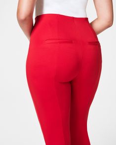 This smoothing pant comes in our premium ponte fabric and offers built-in and targeted core-shaping technology, powered by SPANX CoreSure Tech™. With comfortable 4-way stretch compression, these curve-hugging micro flares provide the PerfectFit, every time. All you have to do is simply pull them on. No zippers, no buttons, and no pockets (so no bulk!) at the hips—all for the ultimate, smoothing effect. | Spanx Women's SPANXsmooth PerfectFit Ponte Micro Flare Pant Flare Pant, Ponte Fabric, Flare Pants, Built In, Shop Now, Technology, Zipper, Pants, Fabric