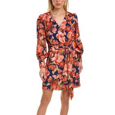 This Midi Wrap Dress In Navy Floral With Plunge Neck Is Currently Sold Out In A Size 10 This Dress Has Never Been Worn- Nwt Button Accents, Bubble Sleeve, Belted Waist, And Barrel Cuff Approximately 35.5in From Shoulder To Hem This Item Tends To Run Small (Based On Member Feedback). We Recommend Sizing Up For Your Best Fit. Model Is 5'9 And Is Wearing A Size 6. Measurements May Vary Slightly By Size. Snap Closure Shell: 100% Polyester Lining: 97% Polyester, 3% Spandex Machine Wash Cold Floral Print V-neck Cocktail Dress, Silk V-neck Wrap Dress For Date Night, V-neck Mini Dress For Date, Silk V-neck Mini Dress For Fall, Fall Silk V-neck Mini Dress, Elegant Mini Dress With Floral Print And Surplice Neckline, Evening Floral Print V-neck Mini Dress, V-neck Floral Print Cocktail Dress, V-neck Floral Print Wrap Dress For Evening