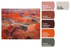 the color scheme for an orange and red canyon