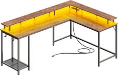 PRICES MAY VARY. 【L Desk with LED Lights】PATENT PENDING! This home office desk features built-in LED lighting with 20 static colors, 22 dynamic modes, 10 speed grades and 5 brightness grades to create beautiful ambiance that enhances your room. This L shaped desk can be installed as a long desk according to your needs, good choice for your bedroom, study and office 【Power Strips & Monitor Shelf】This computer desk is equipped with 4 Standard Plug Outlets & 2 USB Ports, which can easily charge phones laptops, gaming gear and other office devices. Monitor stand on the desktop elevates your line of sight, allowing you to maintain proper sitting posture and protect your cervical and spinal health 【Desk with Storage】66 inches. Lots of tabletop and leg room. 2 spacious desktops allow you to store Circle Desk, Office Desk Corner, Proper Sitting Posture, Brown Home Office, L Shaped Gaming Desk, Desk With Led Lights, Desk With Monitor Stand, Pc Gaming Desk, Desk With Monitor