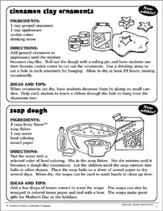 the instructions for making homemade cinnamon clay cremens are shown in black and white